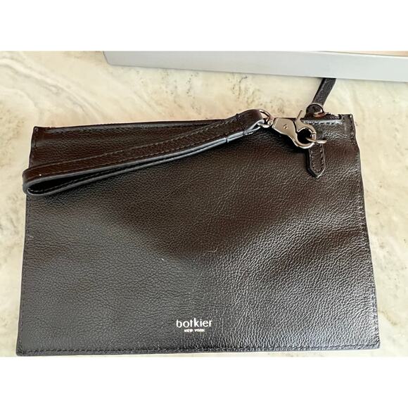 Botkier Valentina Leather envelope clutch wristlet Card Stacker Black - Picture 5 of 8